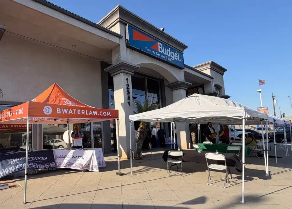 Bridgewater Law Group at Budget Car Rental Norwalk Bridgewater Law Group Bridgewater Law Group booth at the Norwalk Multi Chamber Mixer hosted at Budget Car Rental Norwalk in Norwalk California